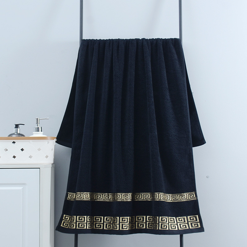 Home Textiles Face Towel - Büyük Boy Banyo Havlusu 140x70cm Siyah