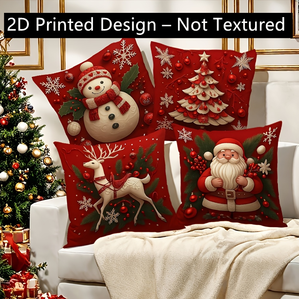 Pillow Insert 18X18 - 2 adet Noel temalı yastık kılıfı,